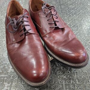 🐢 ECCO  Lisbon Plain Toe Cognac Brown Leather Oxford Shoes. Size EU42 US8-8.5